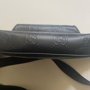 Gucci Black Embossed Belt Bag